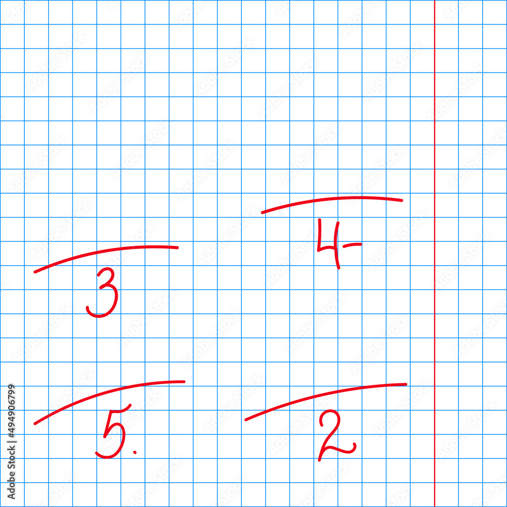 A sheet in a cell with school marks A sheet in a cell with school marks