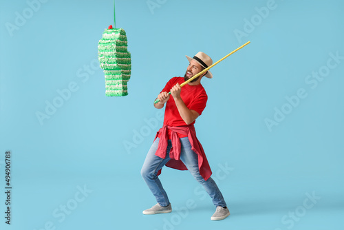 Handsome man breaking Mexic...