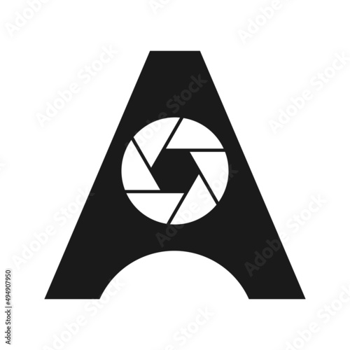 Initial Letter A Photography Logo Camera lens Concept. Photography Logo Combined A Letter Camera Sign Logo