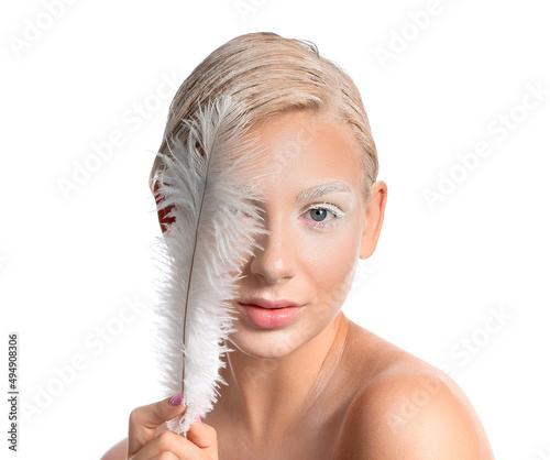 Beautiful young woman with ...
