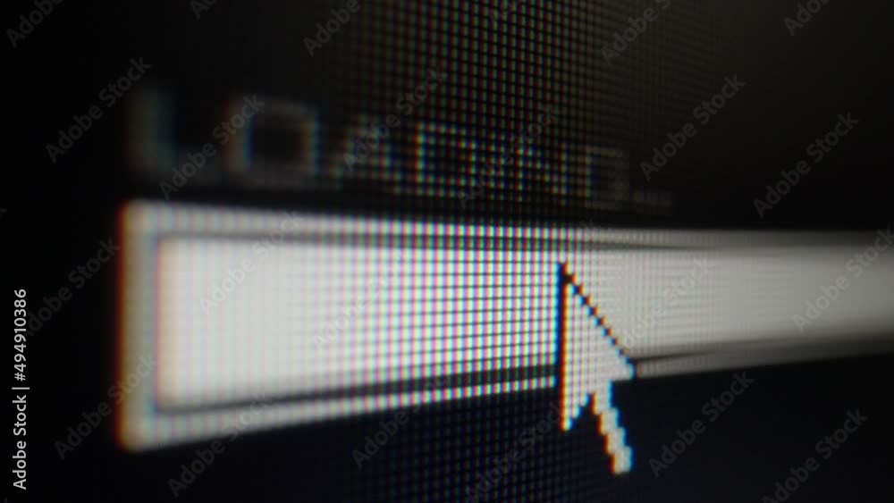 Pixelated loading bar black and white with a mouse cursor vídeo de ...