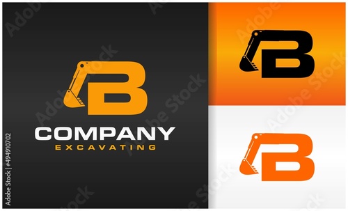 escavating company logo leter b