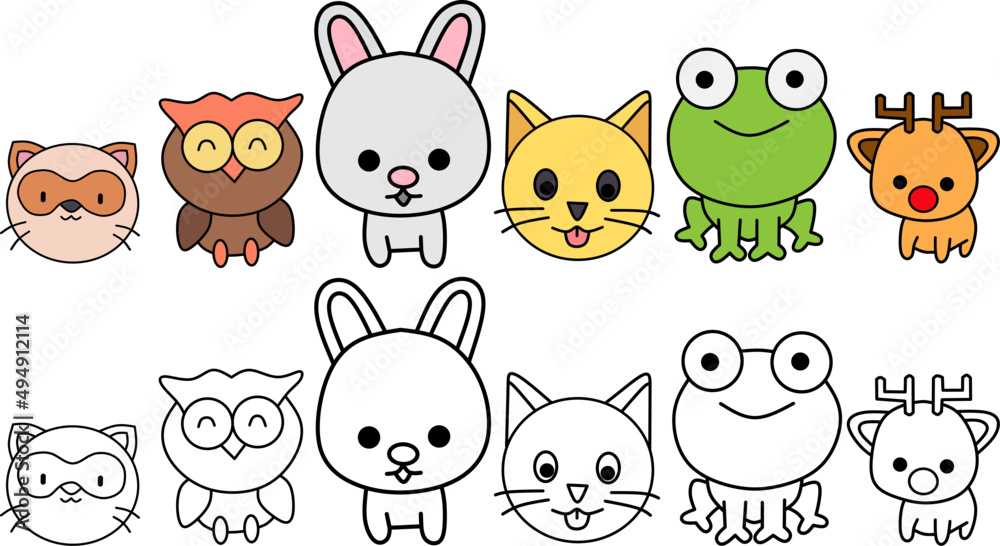 vector image of cute animal icon.