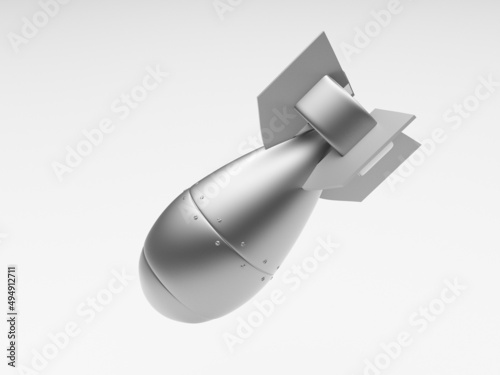 3d rendering of a metal falling missile
