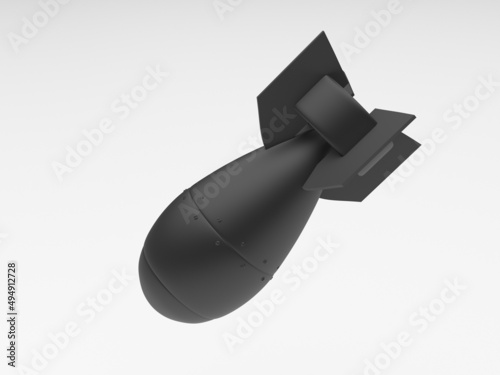 3d rendering of a black missile falling in metal
