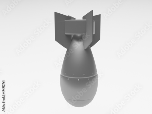 3d rendering of a metal falling missile