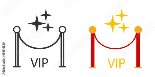 Vip zone icon.  Club enter barrier symbol. Sign museum fence vector. photo