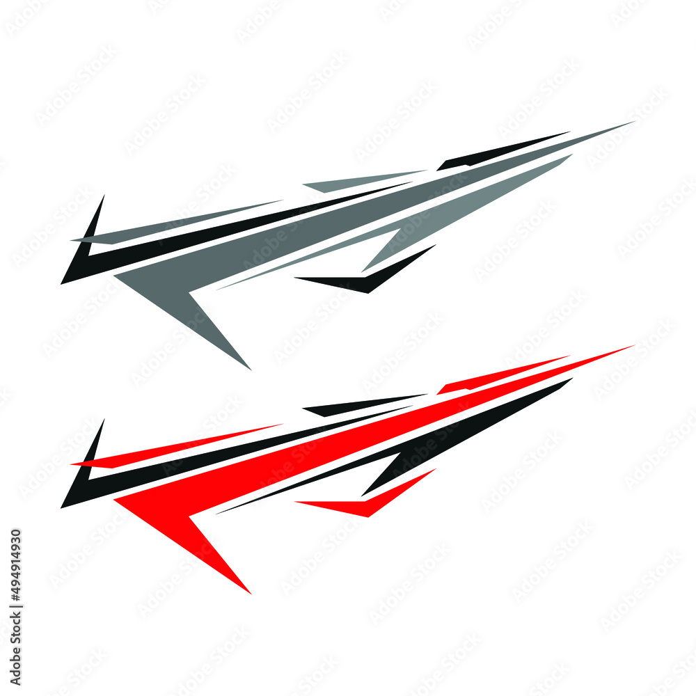 racing car sticker vector design. car modification sticker Stock