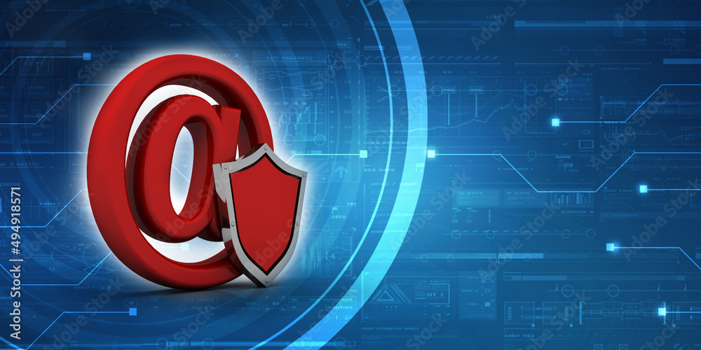 Fototapeta premium 3d rendering spam shield illustration