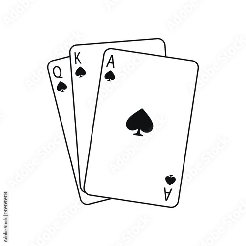 Playing cards vector icon. poker illustration sign. casino symbol. gambling logo.
