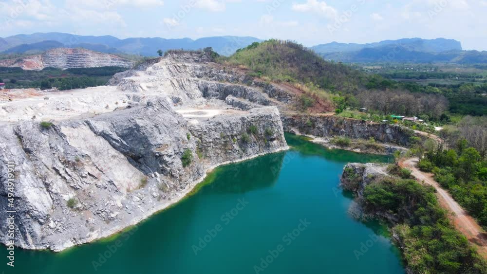 Aerial view landscape Mountain View and lake Blue waters and bluesky Aerial view landscape Mountain View and lake Blue waters and bluesky