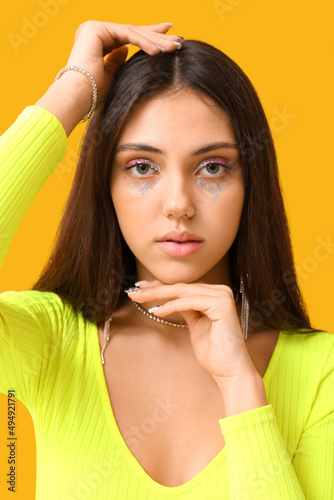 Portrait of young girl with...