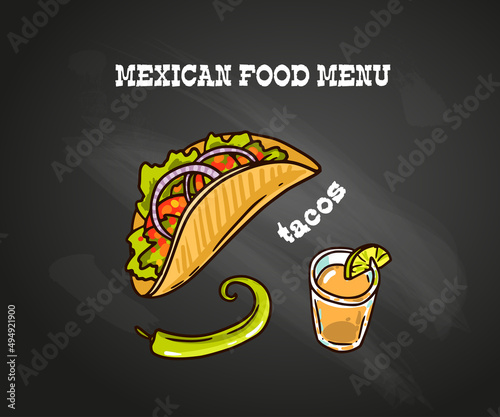 Mexican food vector illustration.