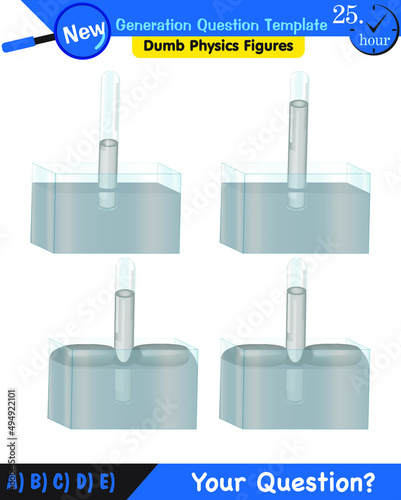 Physics, pressure of liquids, buoyant forces of liquids, next generation question template, dumb physics figures, exam question, eps 