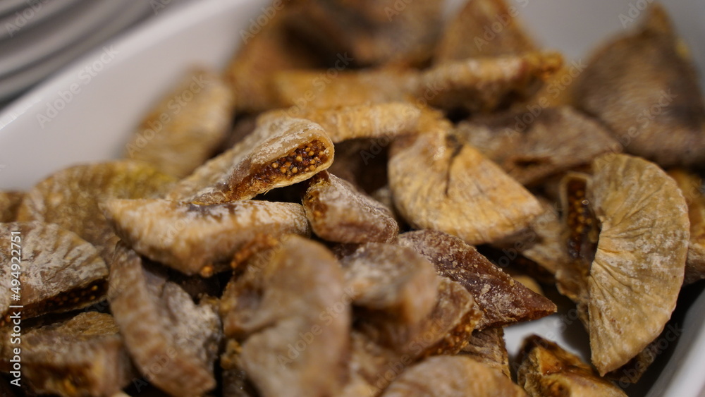 Dried Figs on the Plate Close Up