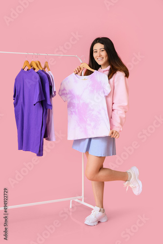 Young Asian woman with t-sh...