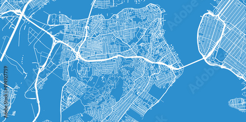 Urban vector city map of Staten Island, New York , United States of America
