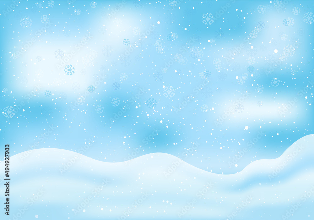 Beautiful Winter Background vector. Winter Background of Frost Fir Branch and Snowfall. New Year Background