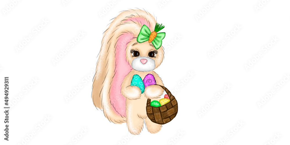 Obraz premium girl with easter eggs