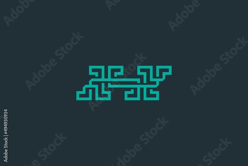 Letter H Abstract Line Logo. Vector Design.