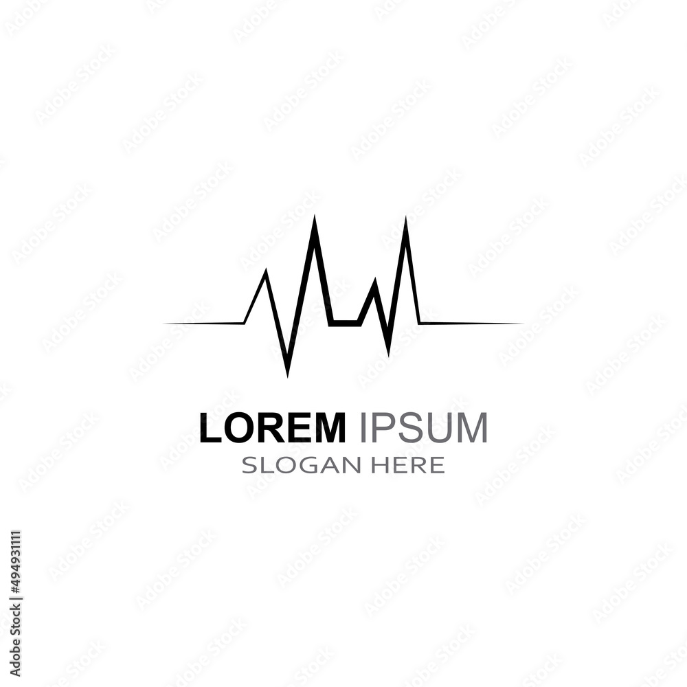 Pulse line or medical wave. Vector logo design concept illustration template Pulse line or medical wave. Vector logo design concept illustration template