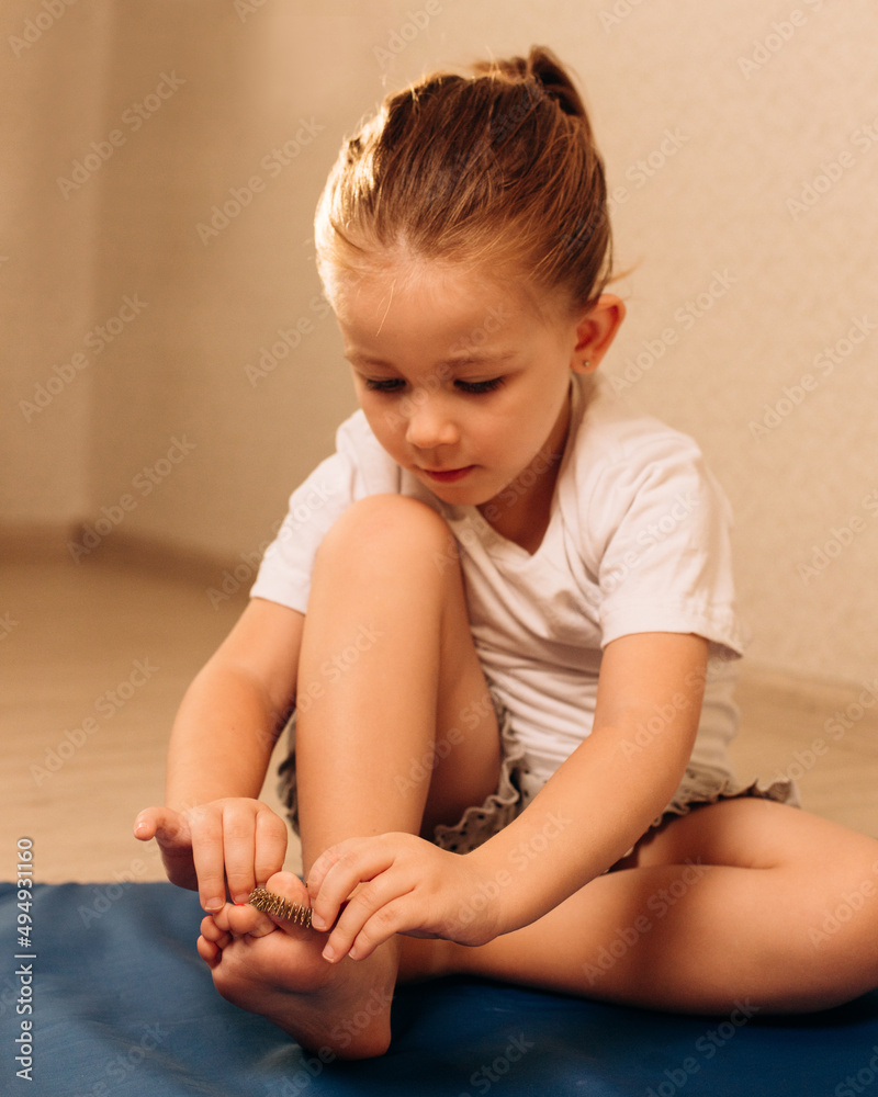 exercise with relief massage ball development of tactile sensations, exercise for motor skills of hands exercise with relief massage ball development of tactile sensations, exercise for motor skills of hands