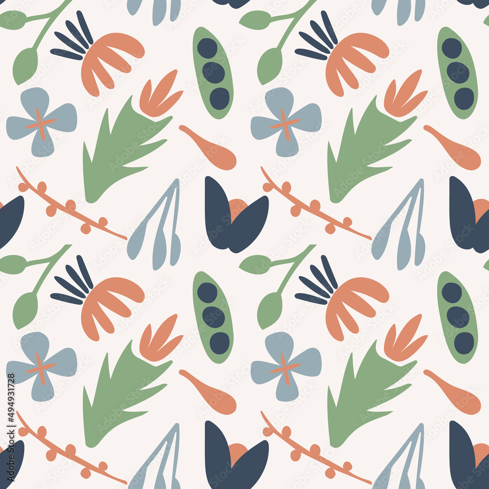 Retro botanical vector seamless pattern for backdrop Retro botanical vector seamless pattern for backdrop