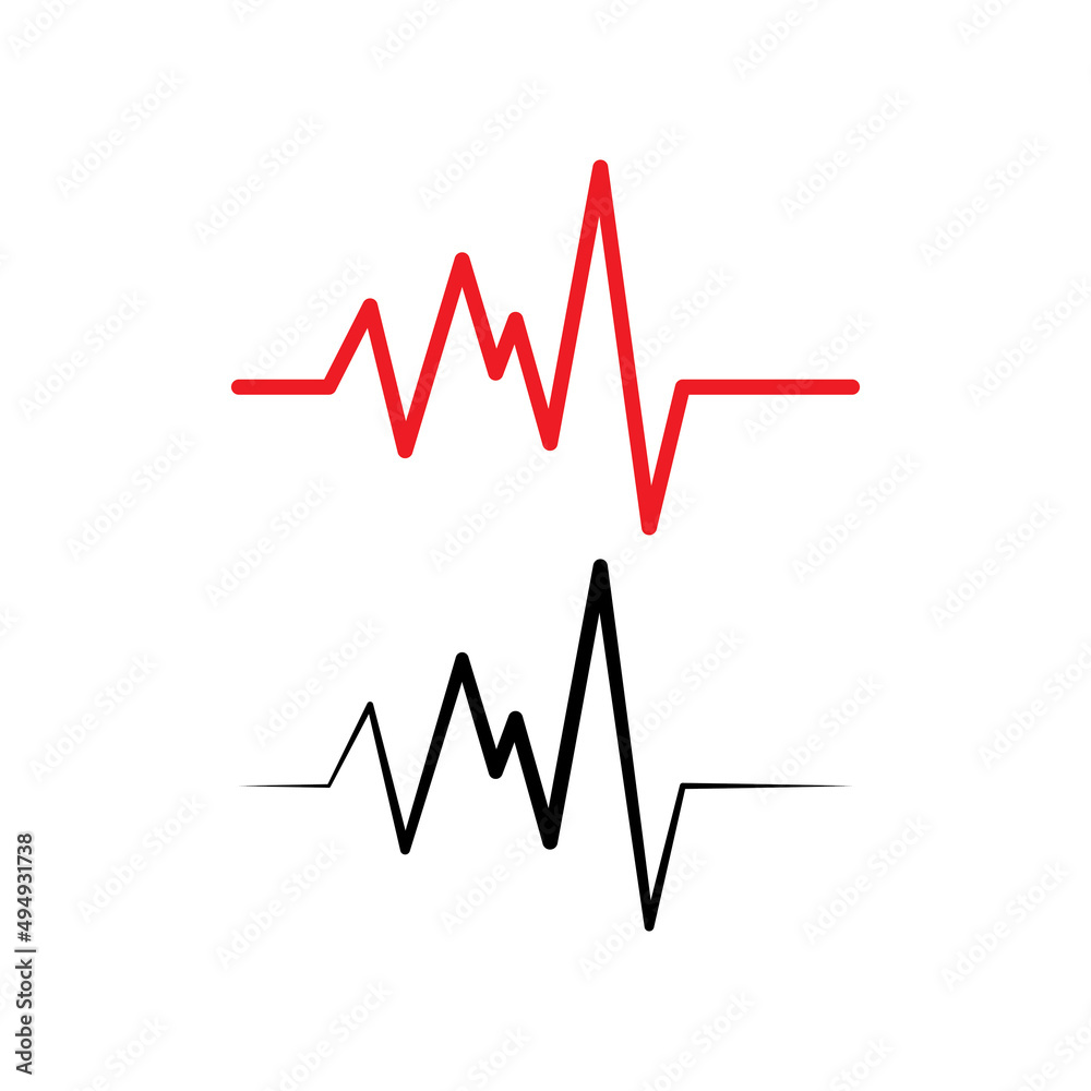 Pulse line or medical wave. Vector logo design concept illustration template