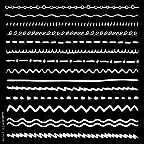 White Hand Drawn Stroke Lines