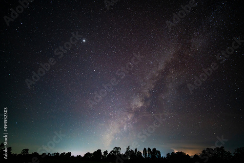 Milky way dark sky and starry loop. Milky way night sky and star.