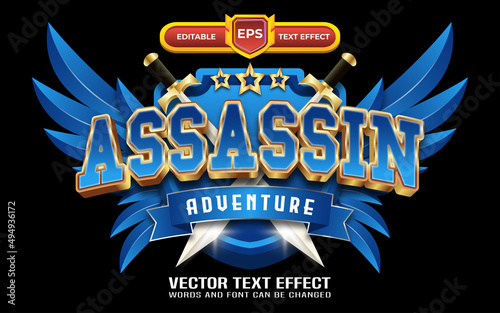Assassin adventure 3d logo editable text effect