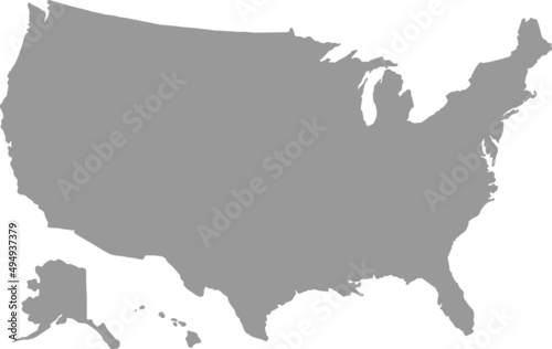 United States map on png or transparent background,Symbols of United States . vector illustration