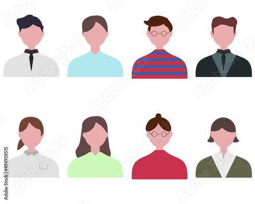 上半身 人物 男性と女性 セット ファッション様々な人々 おしゃれな男女 ベクターイラスト