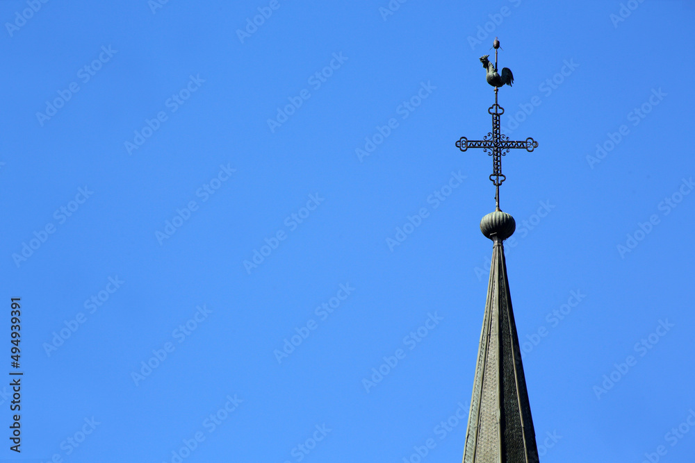 Clocher. Eglise Saint-Gervais-et-Protais. Saint-Gervais-les-Bains. Haute-Savoie. Auvergne-Rhône-Alpes. France..