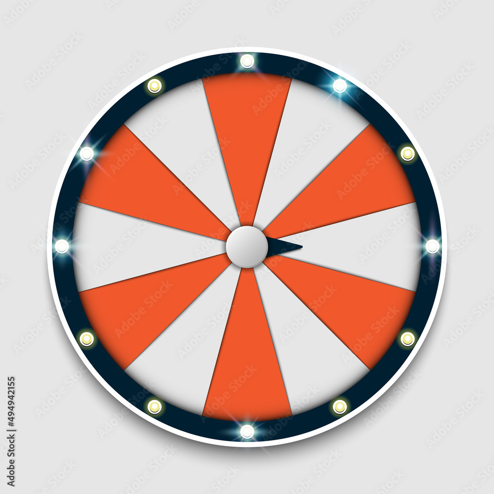 Empty spinning fortune wheel, lucky roulette, online promotion events, vector illustration Empty spinning fortune wheel, lucky roulette, online promotion events, vector illustration