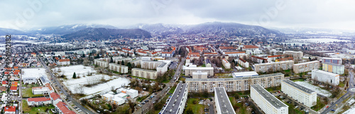 Fotografie, Obraz Aerial of the snowy Sonnenberg borough in Germany