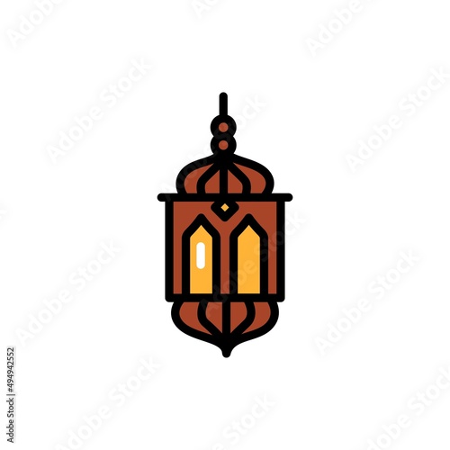 Wallpaper Mural Muslim lamp line color icon. Isolated vector element. Torontodigital.ca