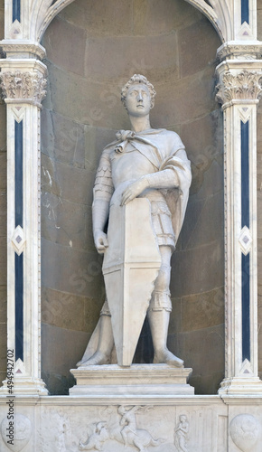Canvas Print Saint George by Donatello, Orsanmichele Church in Florence, Tuscany, Italy