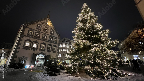 View of Leather House at Christmas. City government office in Ravensburg, Germany. photo