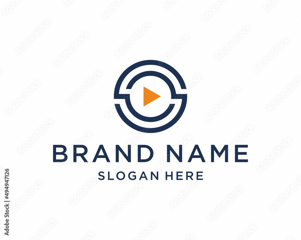 Loop Video Logo Design Template, cinema video vector, play butom vector Loop Video Logo Design Template, cinema video vector, play butom vector