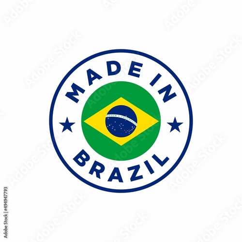 Rubber stamp with text Made in Brazil icon isolated on white background. Vector illustration