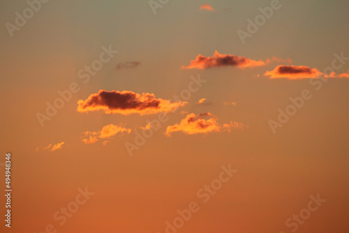 Beautiful view of an orange sky with clouds