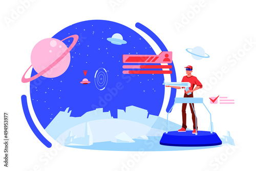 Person visualizing in the metaverse