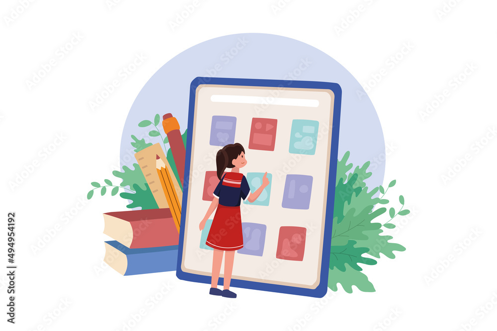 Student selecting ebook online from the website Student selecting ebook online from the website