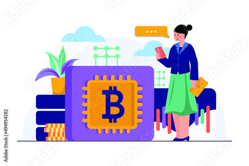 Blockchain Platform illustration concept. Flat illustration isolated on white background