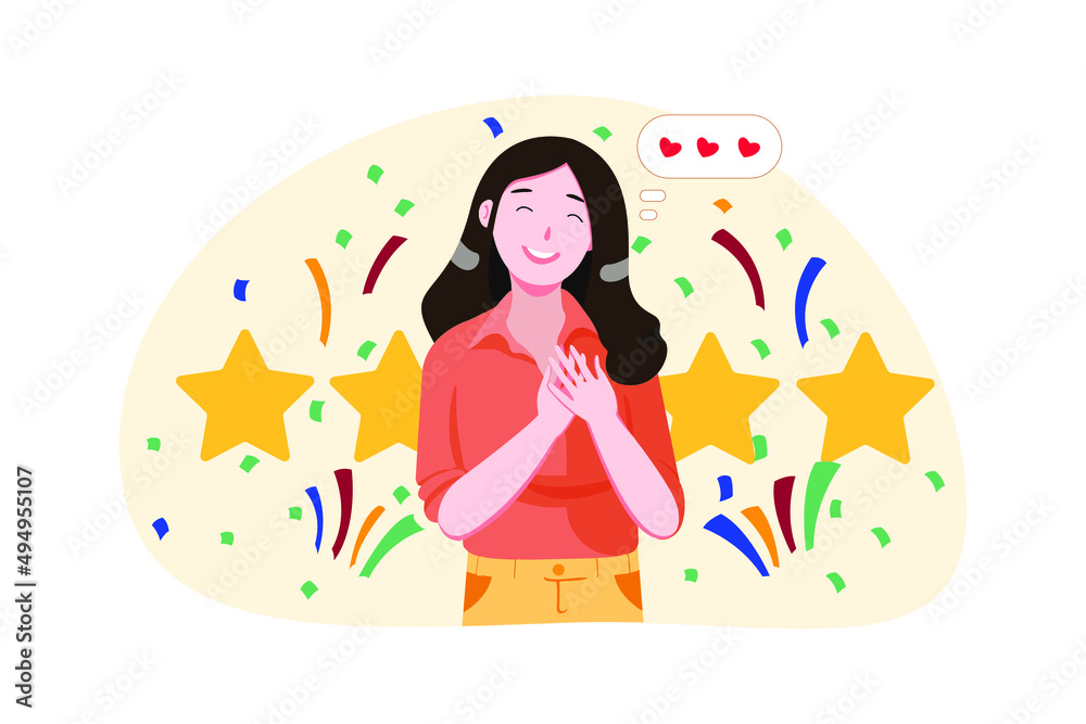 Young girl appreciate about service she received Young girl appreciate about service she received