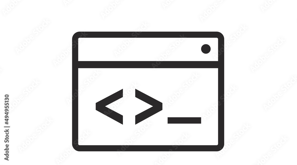 Code Icon. Vector isolated editable black and white flat icon or illustration of code Code Icon. Vector isolated editable black and white flat icon or illustration of code