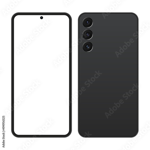 Smartphone front and back black frame design
