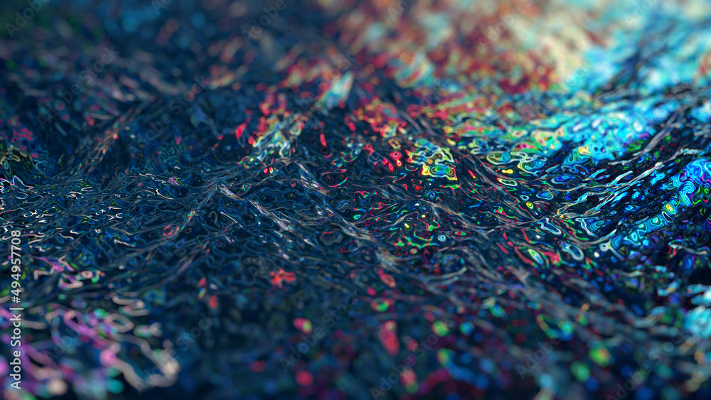 Obraz premium Liquid Surface water ocean 3D render