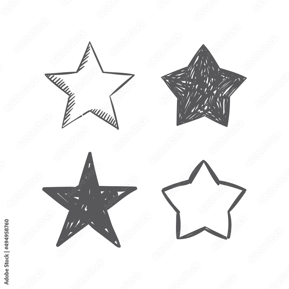 Hand drawn star icons. Set of doodle stars. Hand drawn star icons. Set of doodle stars.